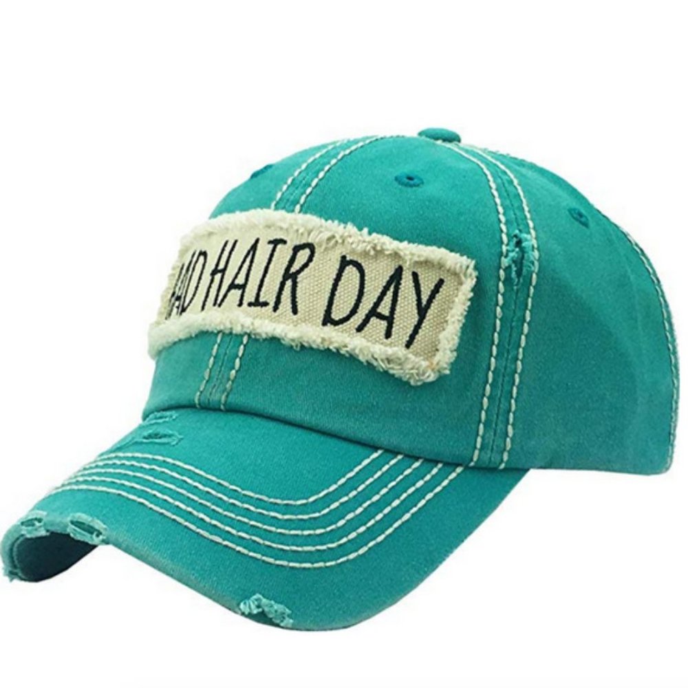 Bad Hair Day Vintage Ball Cap Turquoise